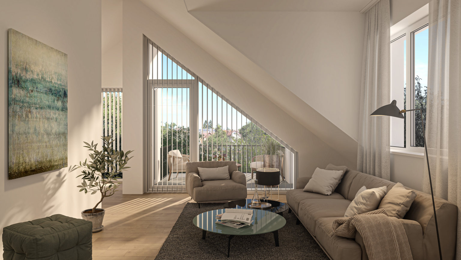 Cozy living und Weitblick im Dachgeschoss